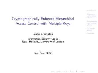 Cryptographically-Enforced Hierarchical  scheme  An unbounded  Access Control with Multiple Keys