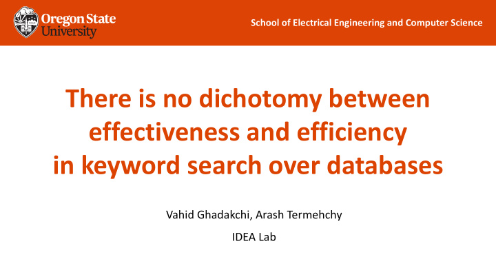 there is no dichotomy between effectiveness and