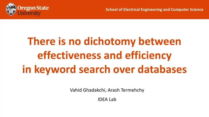 there is no dichotomy between effectiveness and
