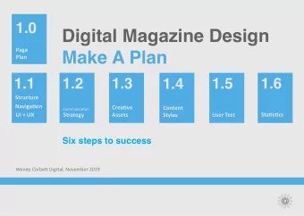 Digital Magazine Design  Page  Make A Plan  Plan  1.1  1.2  1.3  1.5  1.6  1.4  Structure