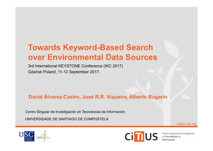 towards keyword based search over environmental data