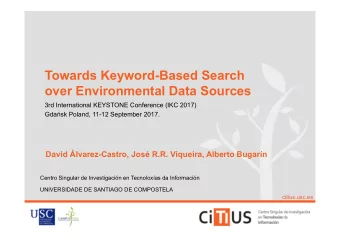 Towards Keyword-Based Search  over Environmental Data Sources  3rd International KEYSTONE