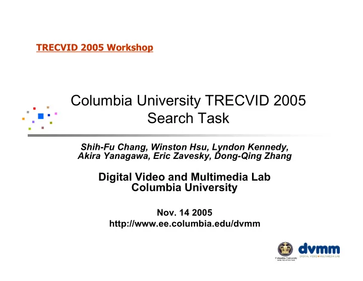 columbia university trecvid 2005 search task