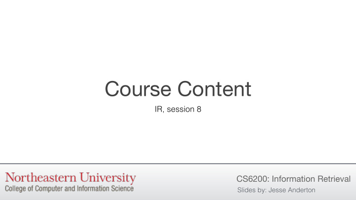 course content