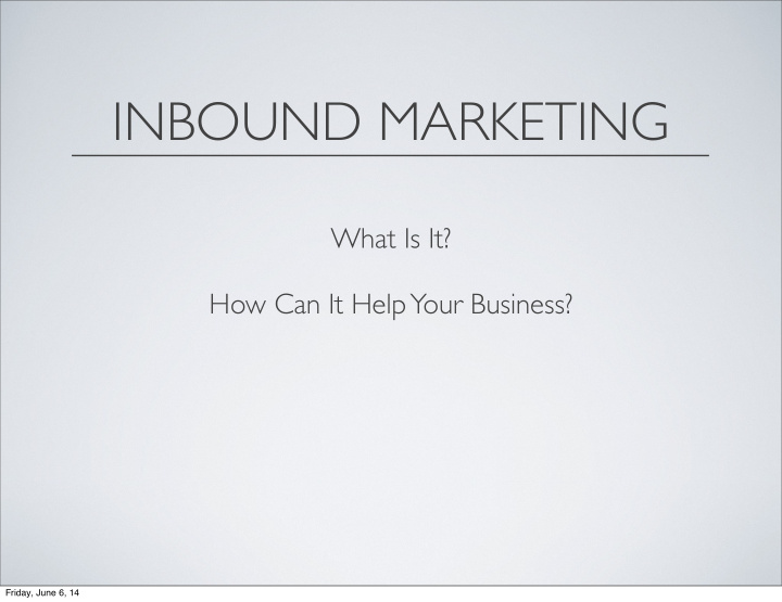 inbound marketing