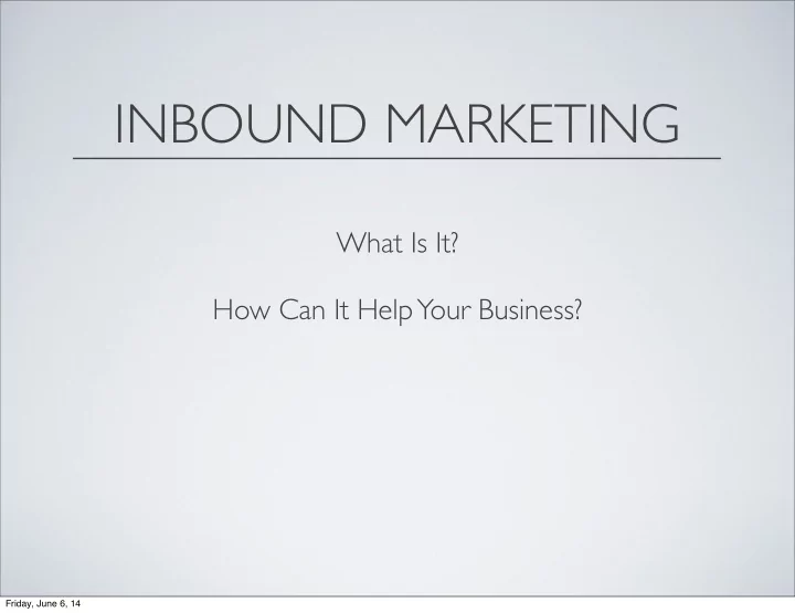 inbound marketing