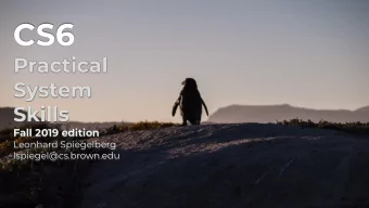 CS6  Practical  System  Skills  Fall 9 edition  Leonhard Spiegelerg