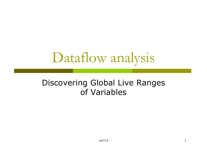 dataflow analysis