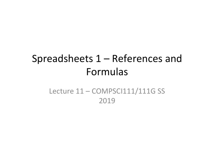 spreadsheets 1 references and formulas