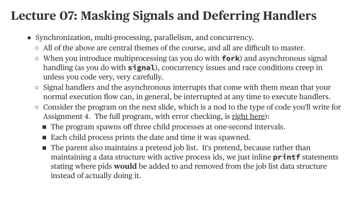 lecture 07 masking signals and deferring handlers