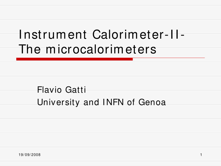 instrument calorimeter ii the microcalorimeters