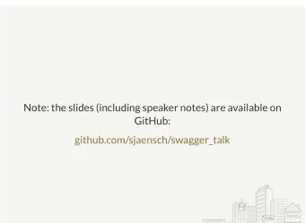 Note: the slides (including speaker notes) are available on  GitHub: