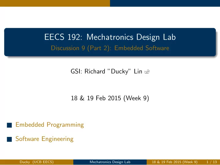 eecs 192 mechatronics design lab