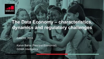 The Data Economy  characteristics,  dynamics and regulatory challenges  CANTO, 2018  Kalvin