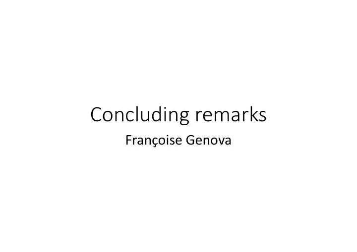 concluding remarks