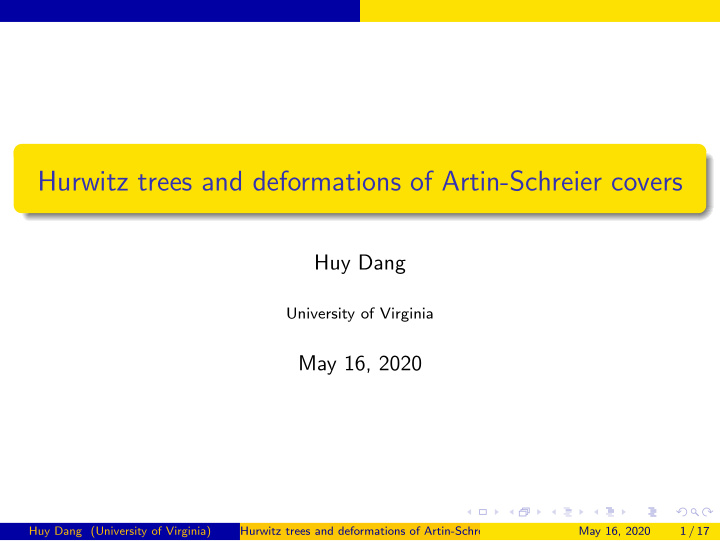 hurwitz trees and deformations of artin schreier covers