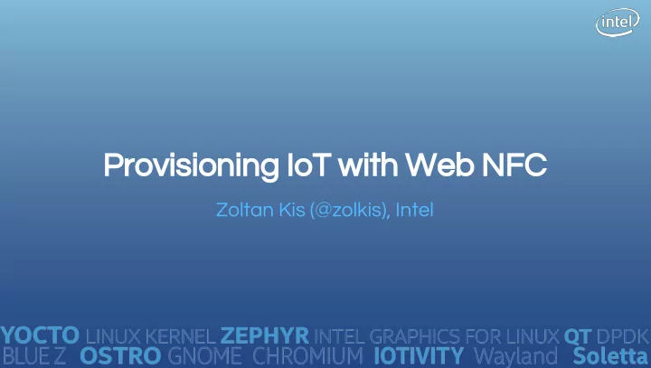 provisioning iot with web nfc
