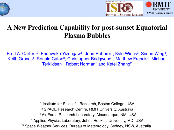 a new prediction capability for post sunset equatorial