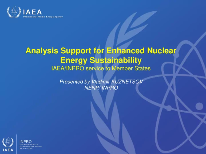 analysis support for enhanced nuclear energy
