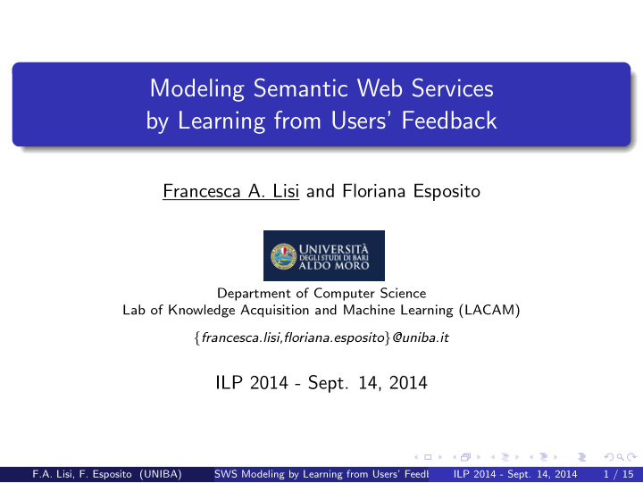 modeling semantic web services by learning from users