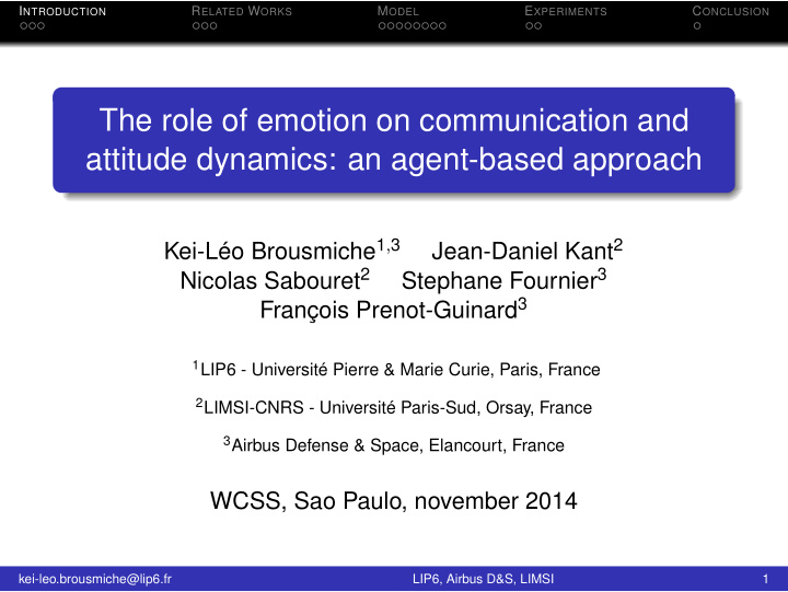 the role of emotion on communication and attitude