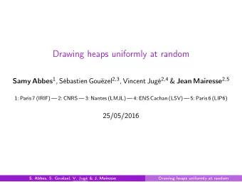 Drawing heaps uniformly at random Samy Abbes 1 , Sbastien Gouzel 2,3 , Vincent Jug 2,4 &amp;