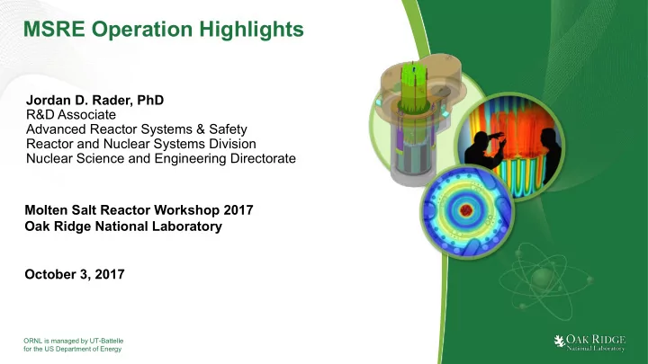 msre operation highlights