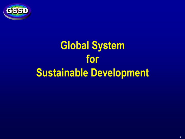 global system for sustainable development