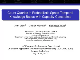 Count Queries in Probabilistic Spatio-Temporal  Knowledge Bases with Capacity Constraints John