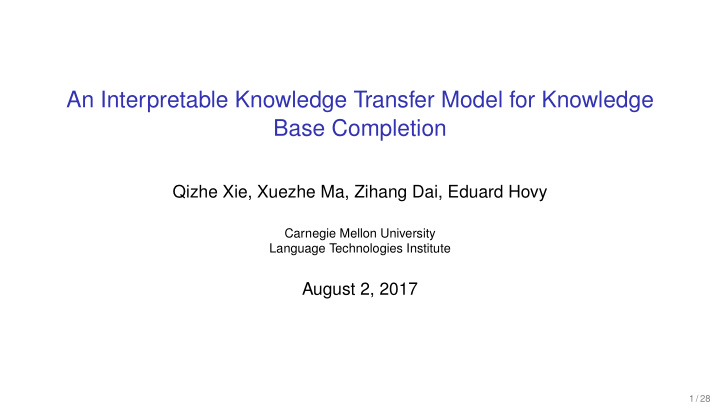 an interpretable knowledge transfer model for knowledge