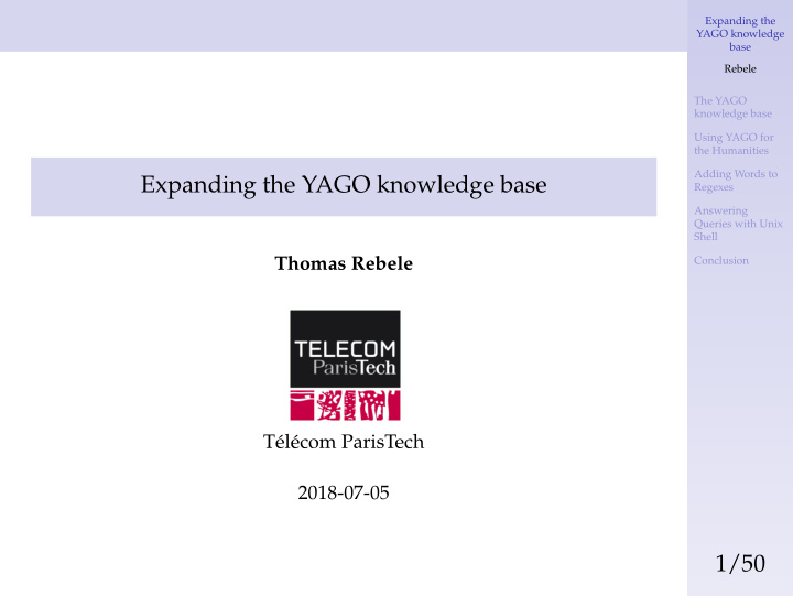 expanding the yago knowledge base