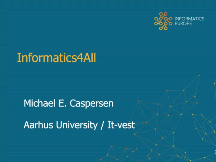 wg on informatics education cece