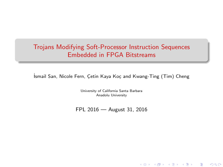 trojans modifying soft processor instruction sequences