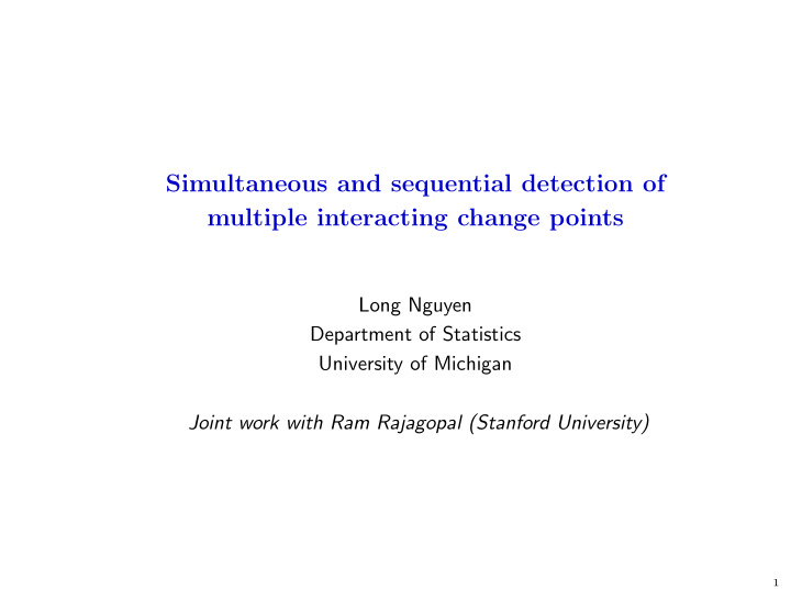 simultaneous and sequential detection of multiple