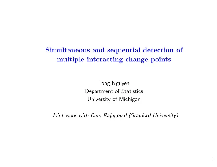 simultaneous and sequential detection of multiple