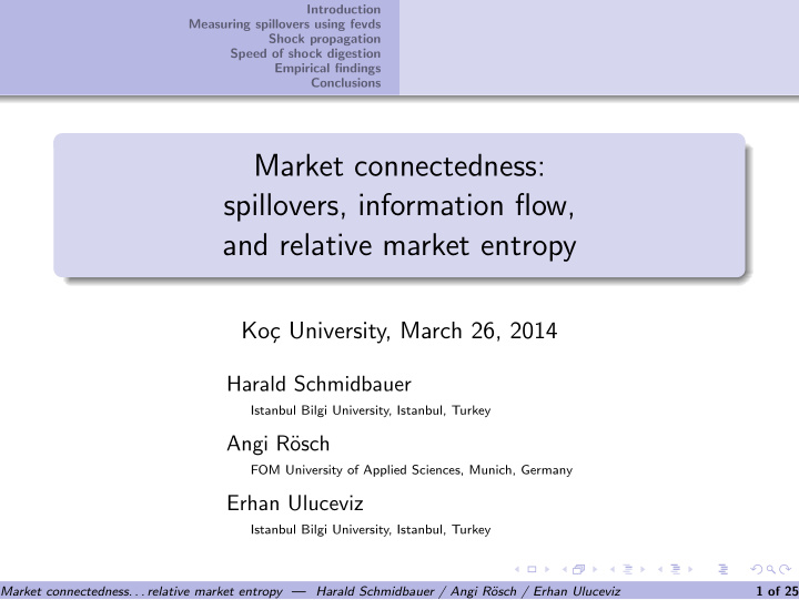market connectedness spillovers information flow and