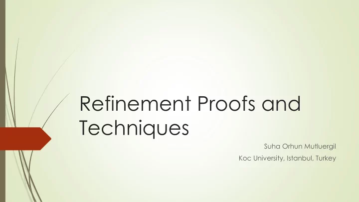 refinement proofs and