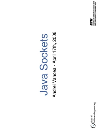 Sockets  Java S  Andrei Vancea -  Conne  Conne  ected /  ected /  Disconnec  Disconnec  ted Modes