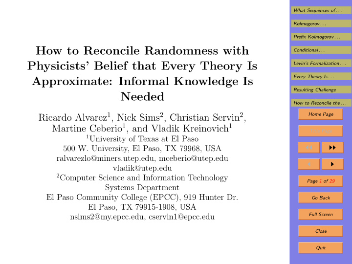 how to reconcile randomness with