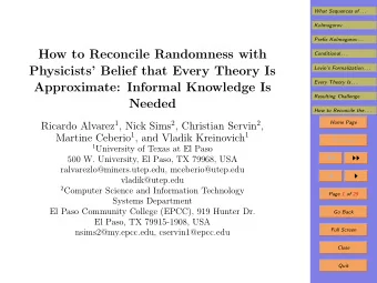 How to Reconcile Randomness with  Conditional . . .  Physicists Belief that Every Theory Is