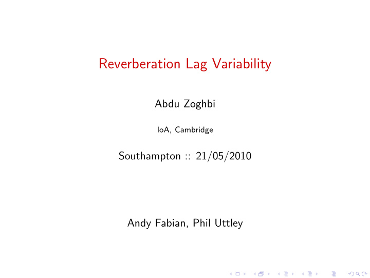 reverberation lag variability
