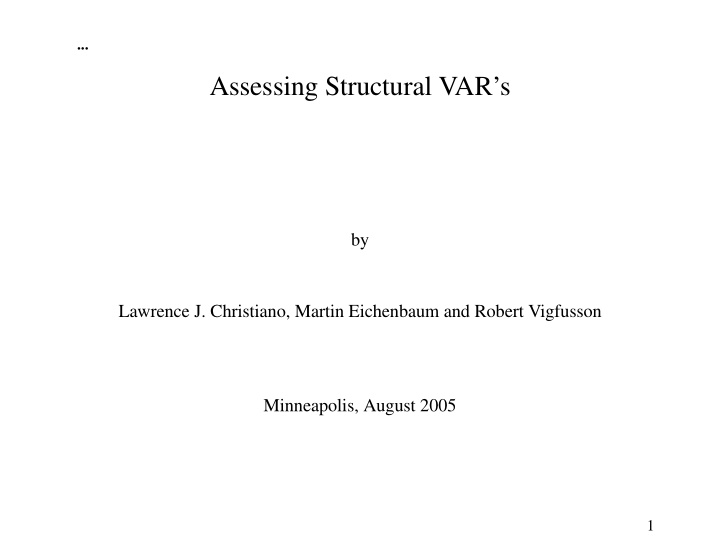 assessing structural var s