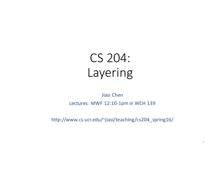 cs 204 layering