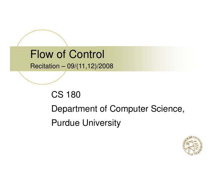 flow of control flow of control
