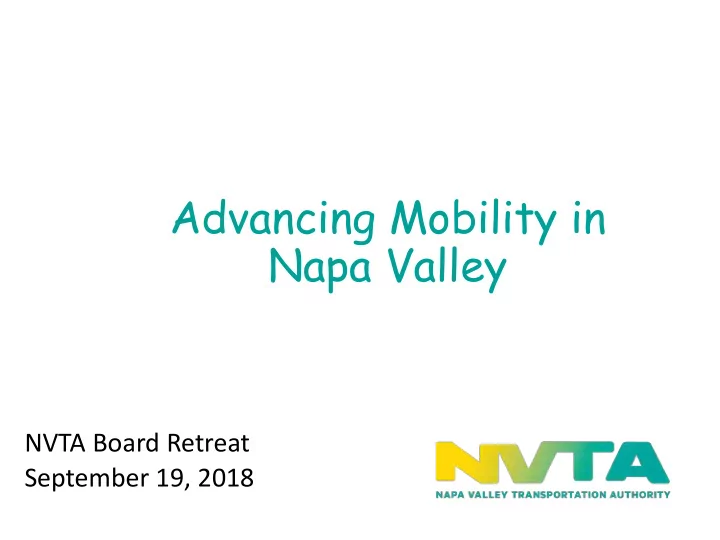 advancing mobility in napa valley