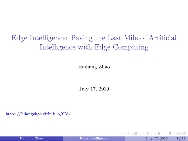 edge intelligence paving the last mile of artificial