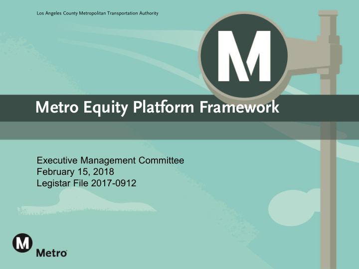 metro equity platform framework