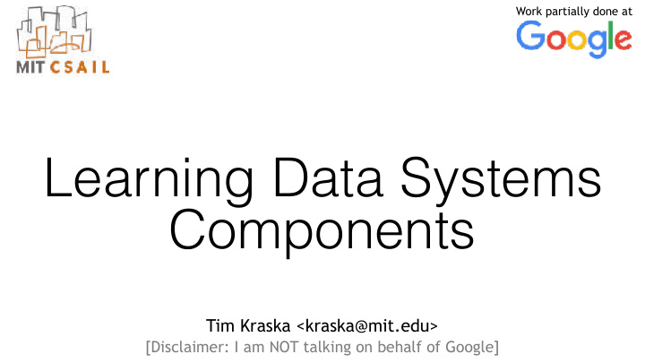 learning data systems components