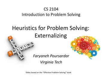 Externalizing  Faryaneh Poursardar  Virginia Tech Slides based on the Effective Problem