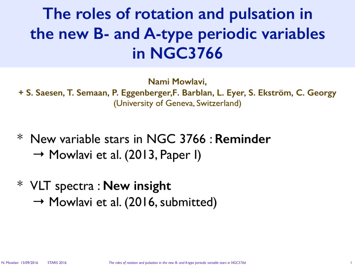 the roles of rotation and pulsation in the new b and a